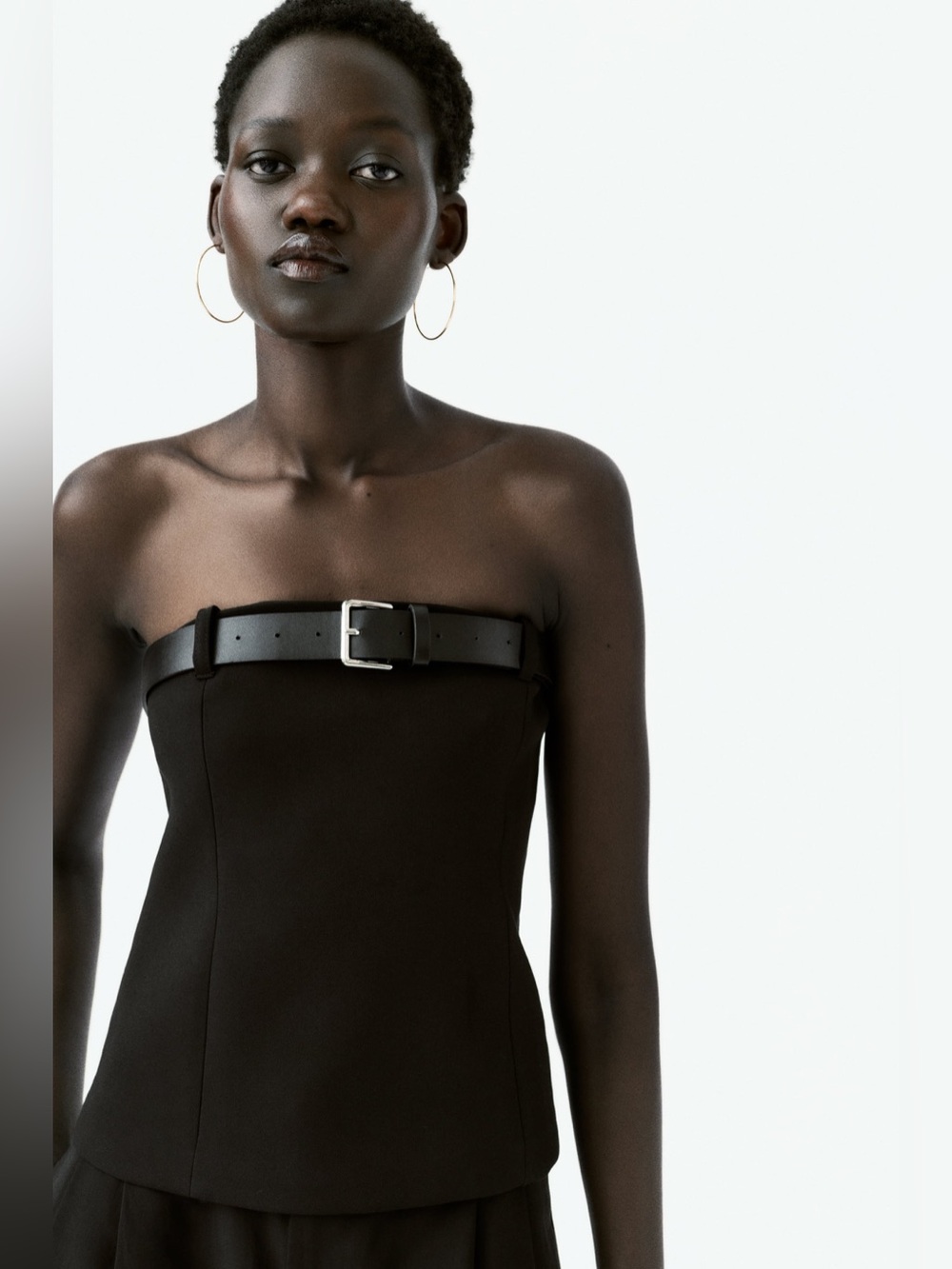 Zara Belted Strapless Top